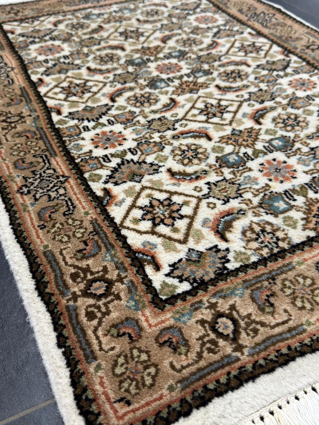 Herati GEREINIGT Orientteppich Perserteppich Teppich 91 cm x 61 cm CG0051