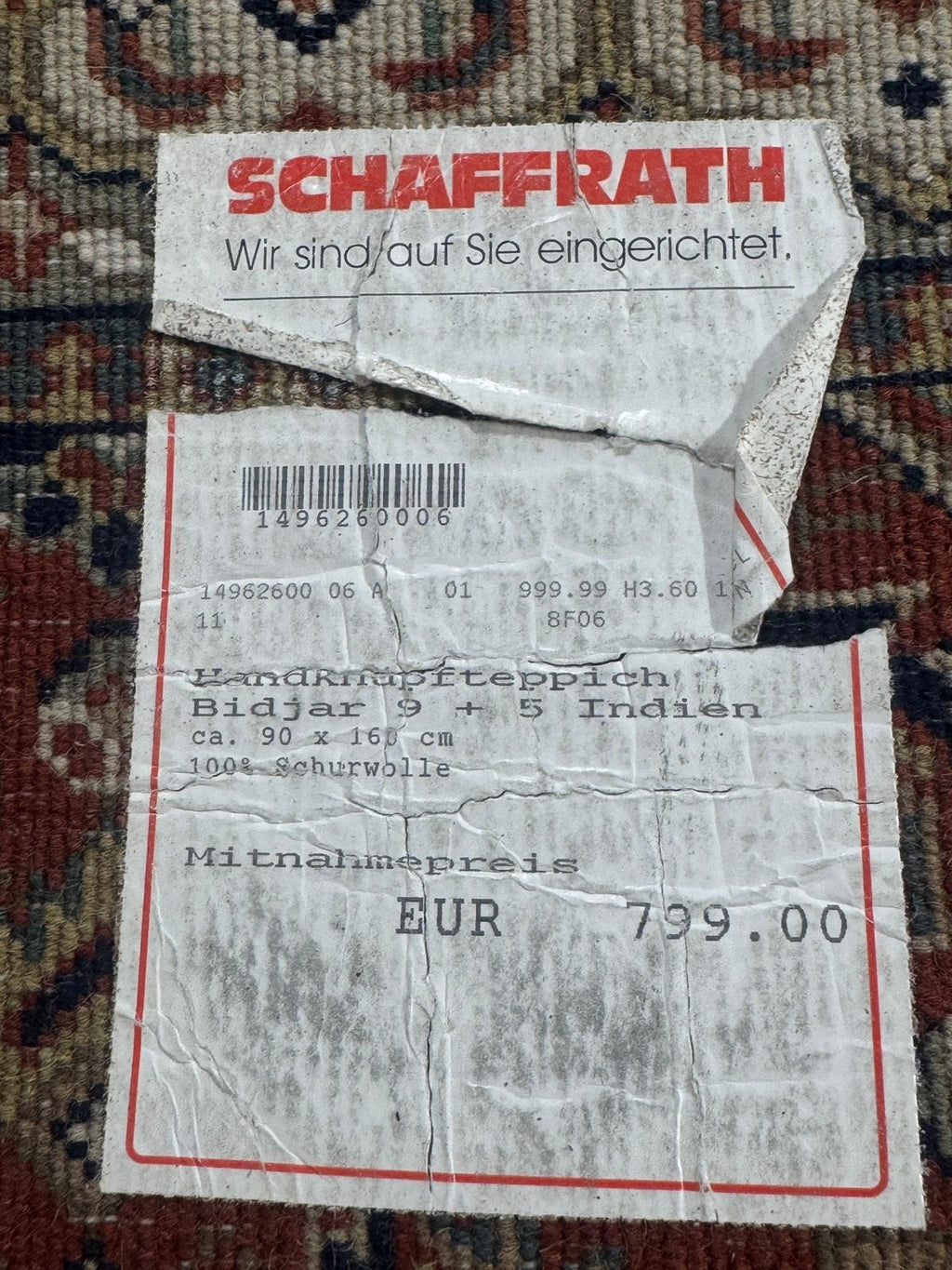 Schöner Bidjar Orientteppich Perserteppich Teppich 150cmx90cm C80129