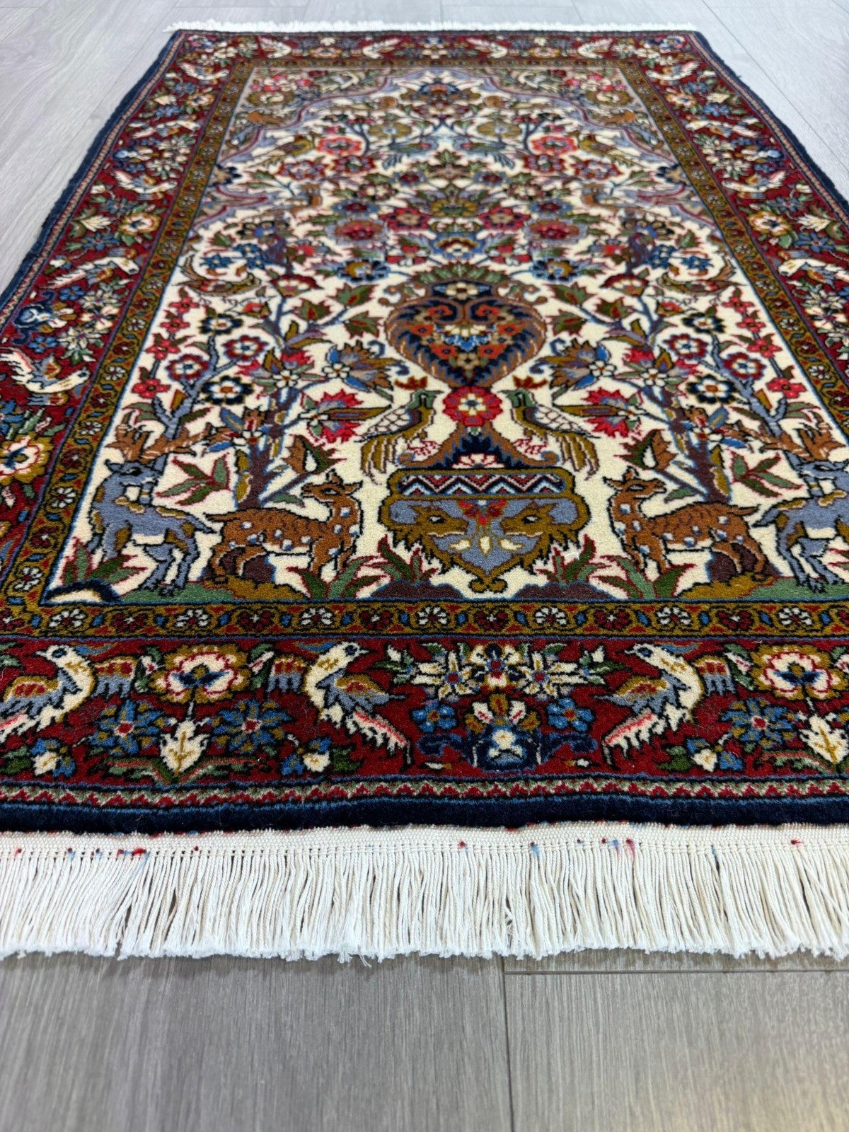 Feiner Ghom GEREINIGT Orientteppich Perserteppich Teppich  108 cm x 71 cm G0284