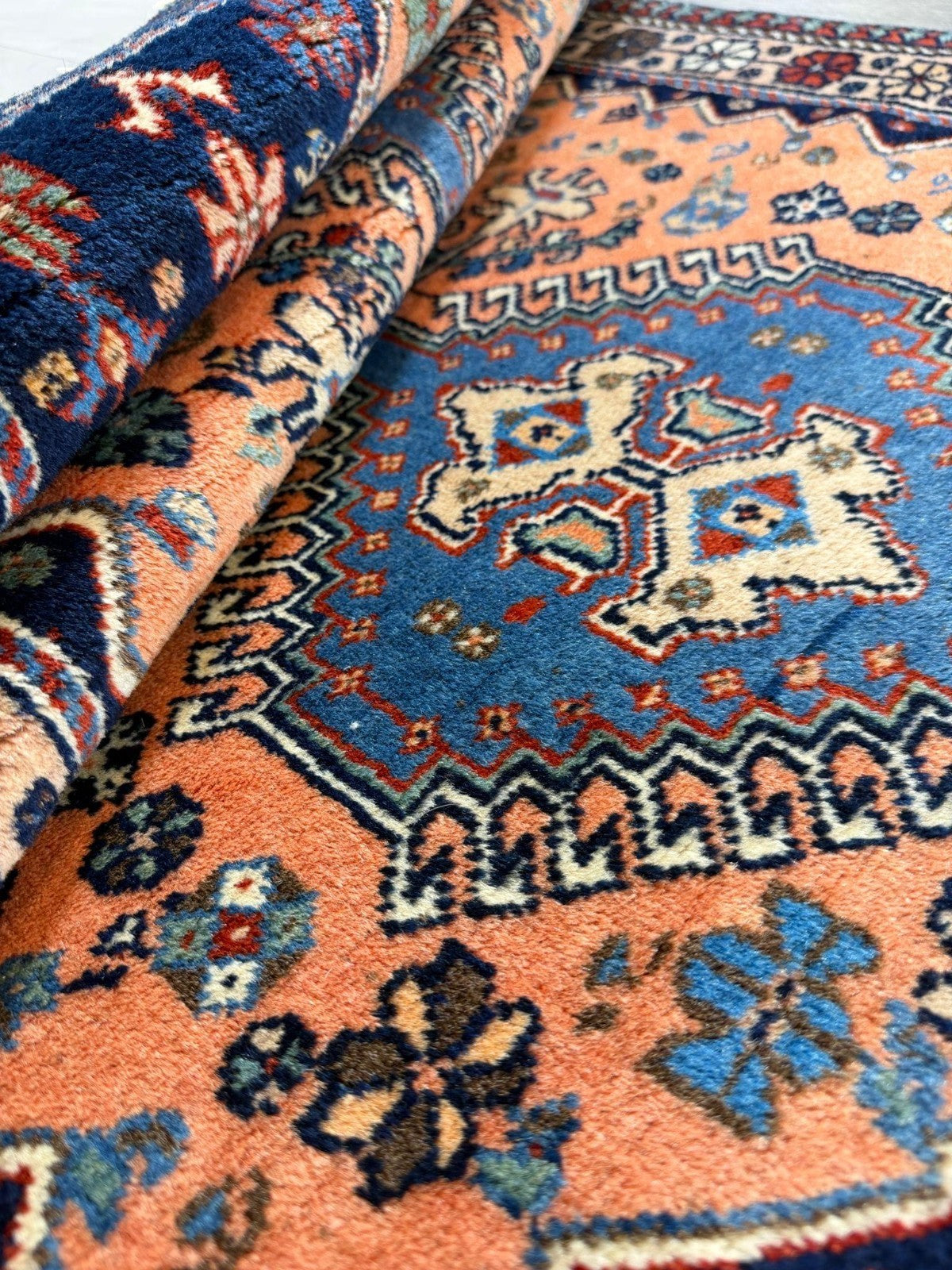 Schöner Kazak GEREINIGT  121cmx83cm Orientteppich Perserteppich Teppich G0285