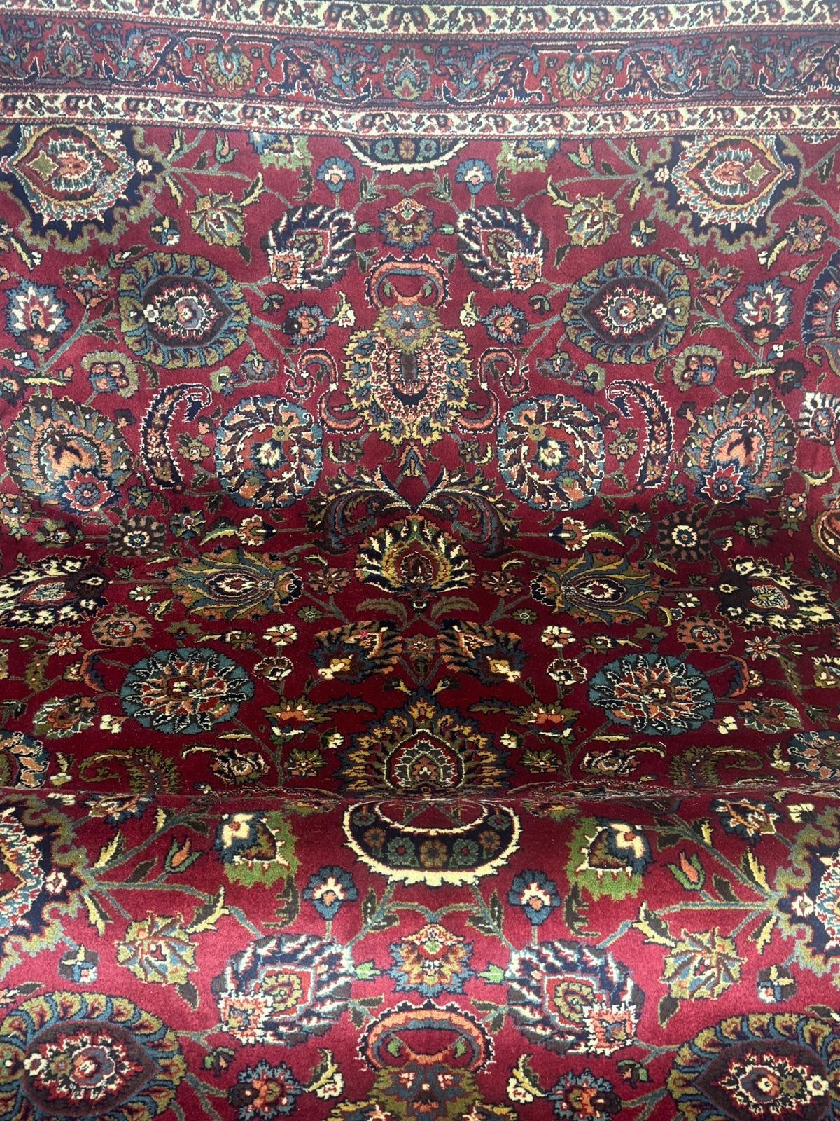 Top Zustand Mashad GEREINIGT Orientteppich Perserteppich  342cm x 251cm G0242