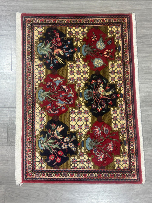 Feiner Täbriz GEREINIGT Orientteppich Perserteppich Teppich 87cmx63cm G0179