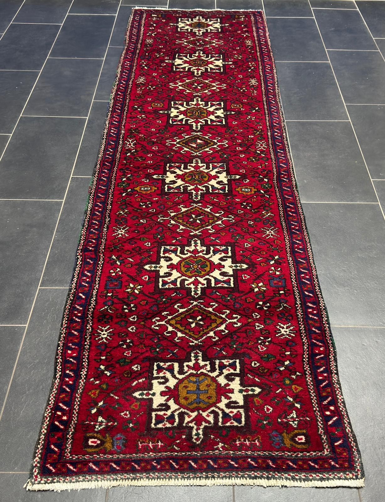 Vintage Heriz GEREINIGT Orientteppich Perserteppich 292cm x 81cm G0292