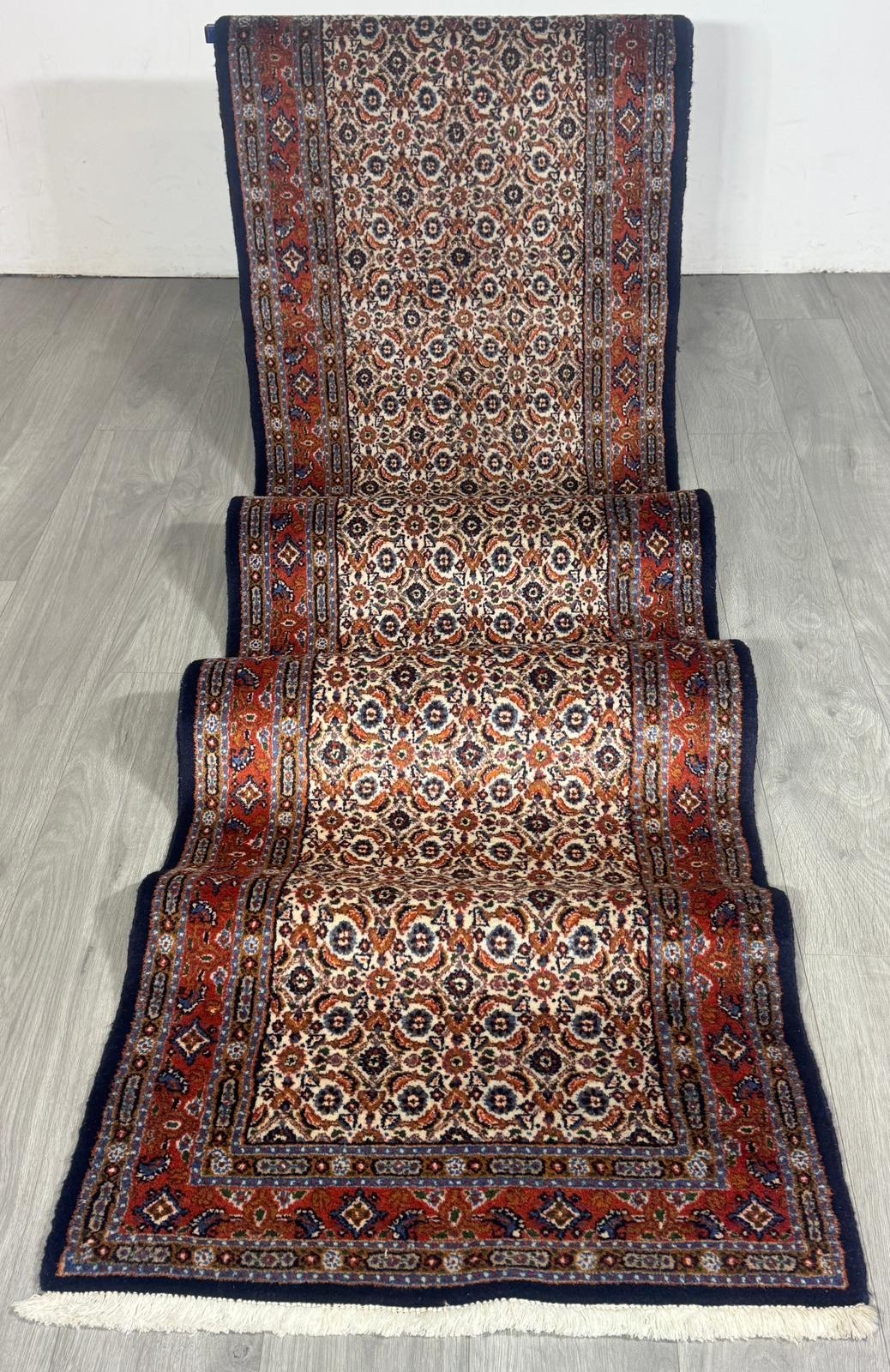 Schöner Moud GEREINIGT Orientteppich Perserteppich Teppich 300cmx76cm G0196