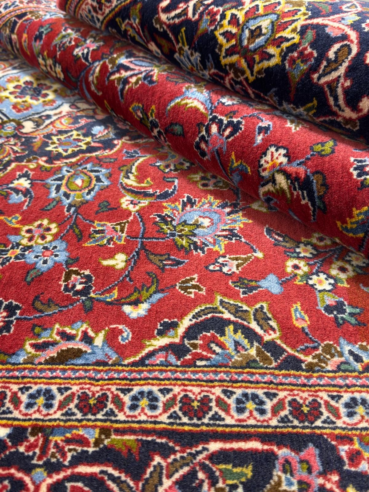 Schöner Keshan GEREINIGT Orientteppich Perserteppich 215cm x 140cm G0300