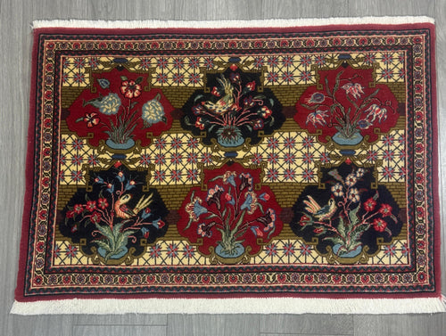 Feiner Täbriz GEREINIGT Orientteppich Perserteppich Teppich 87cmx63cm G0179