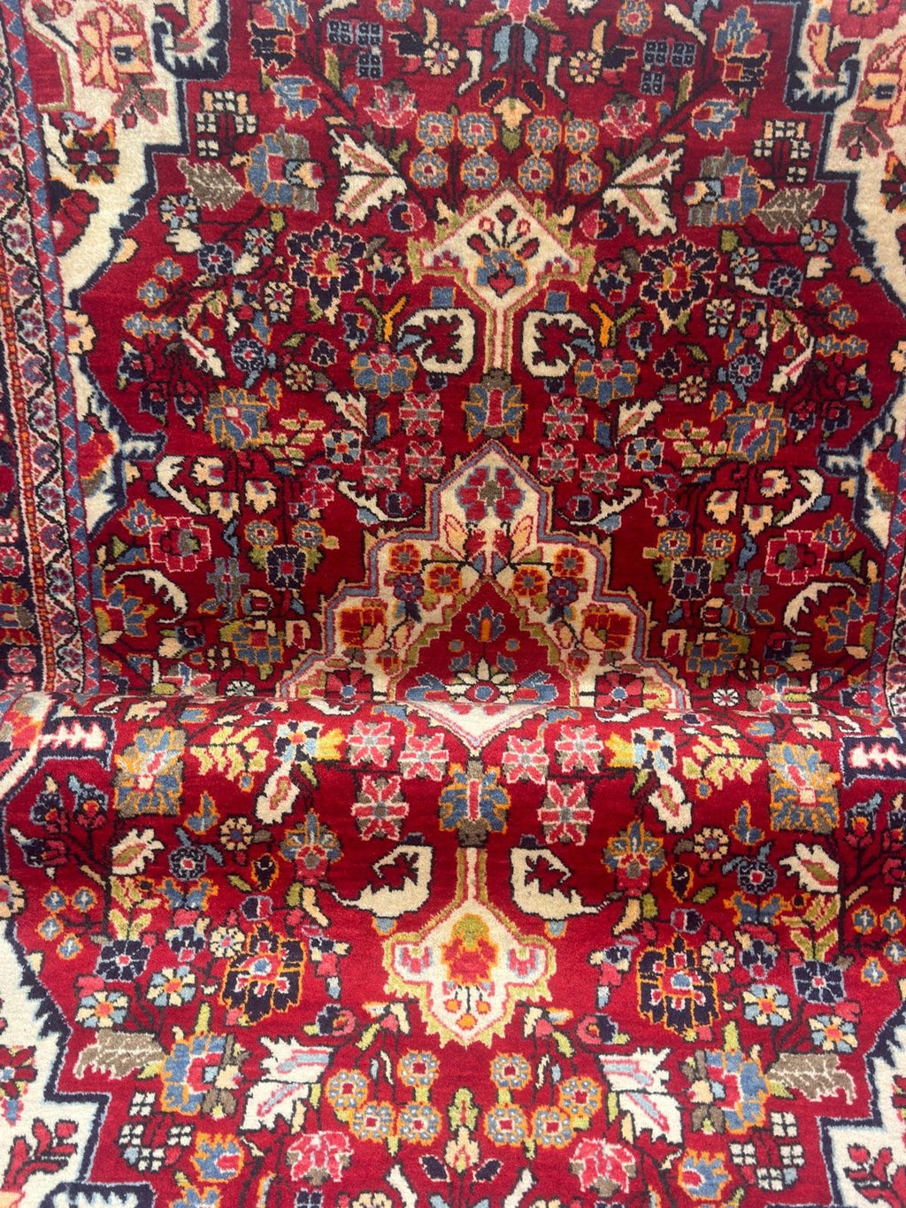 Blumen Sarough GEREINIGT Orientteppich Perserteppich Teppich 208cm x 127cm G0224