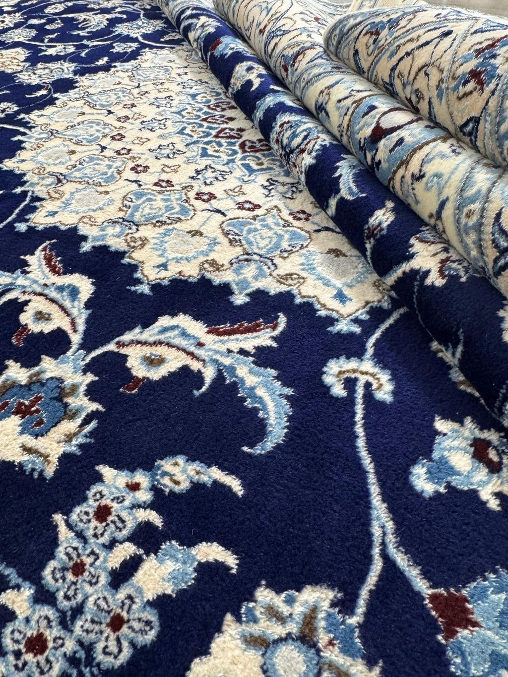 Nain Fein mit SEIDE GEREINIGT Orientteppich Perserteppich 337cmx243cm G0249