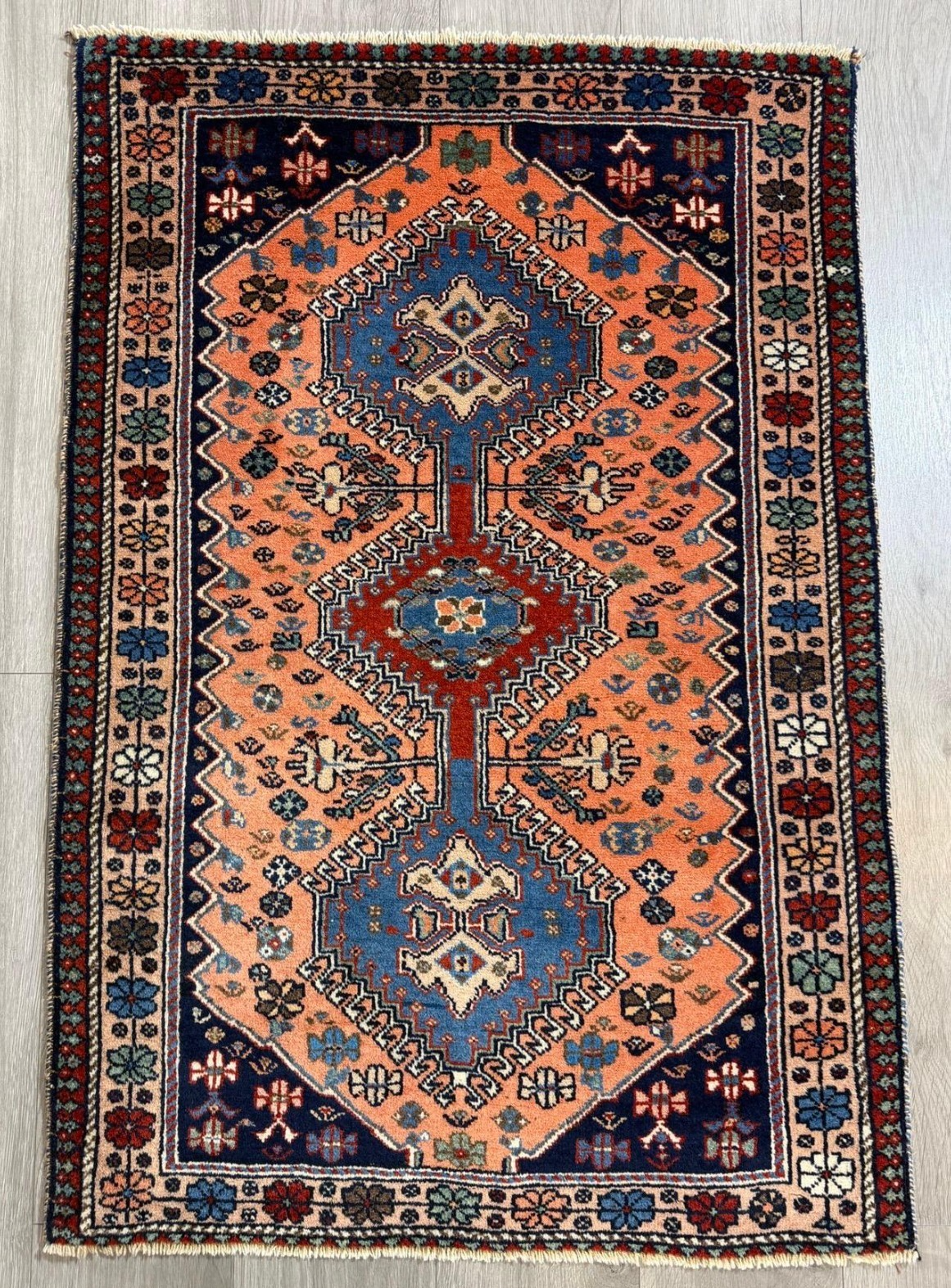 Schöner Kazak GEREINIGT  121cmx83cm Orientteppich Perserteppich Teppich G0285