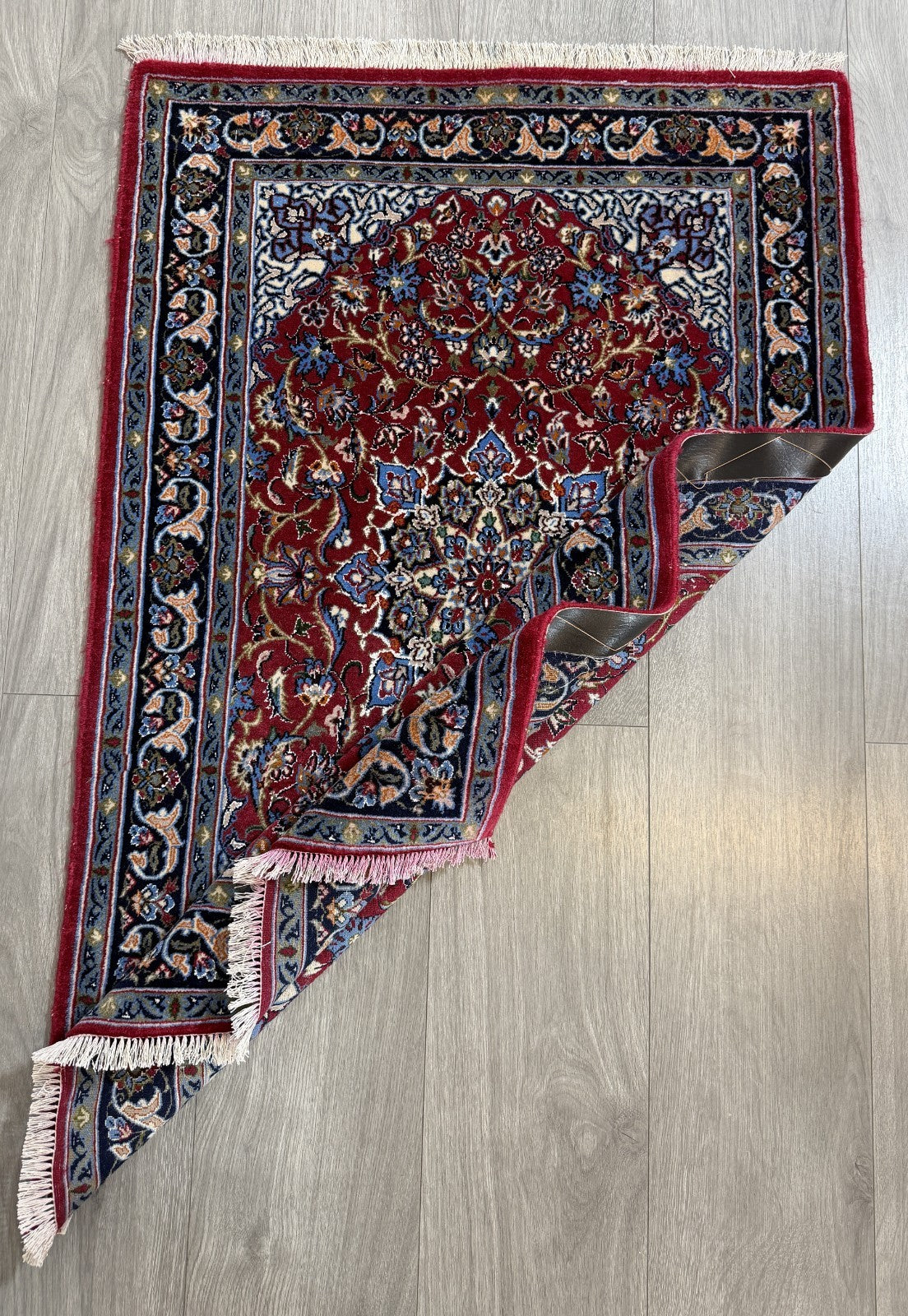 Isfahan mit SEIDE GEREINIGT Orientteppich Perserteppich 105 cm x 72 cm G0267