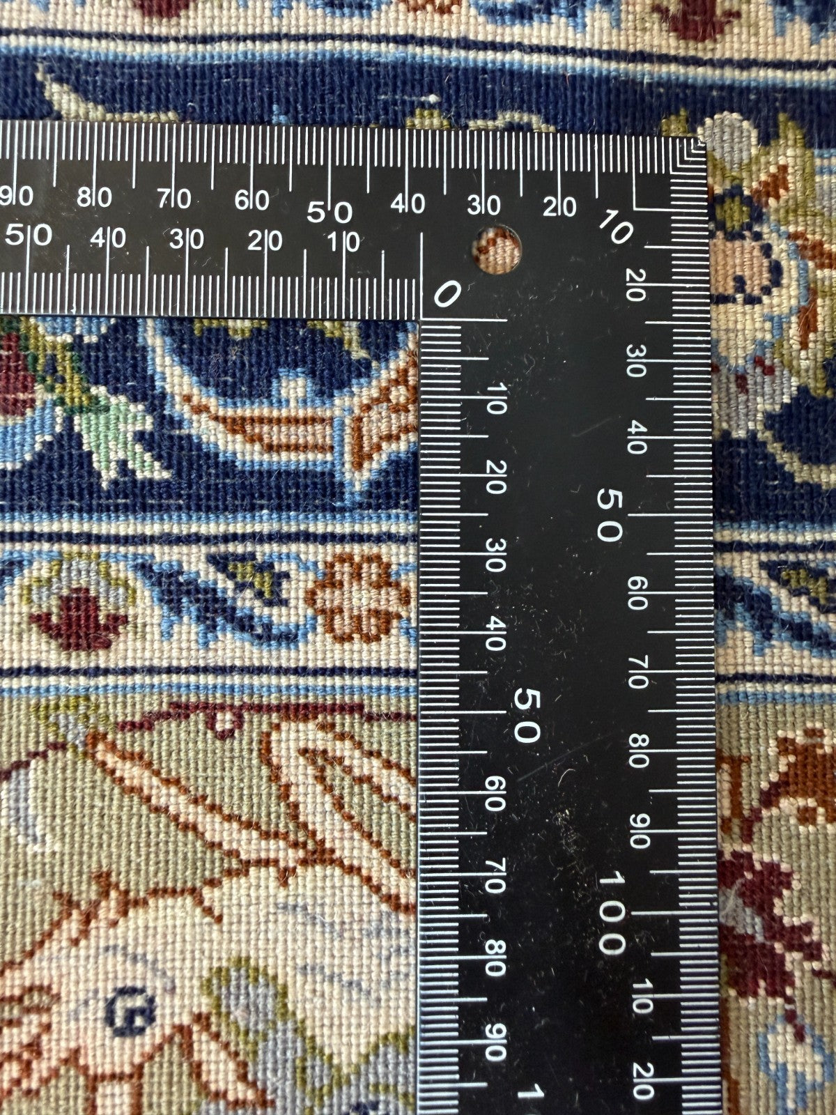 Isfahan mit SEIDE GEREINIGT Orientteppich Perserteppich 98 cm x 71 cm G0269