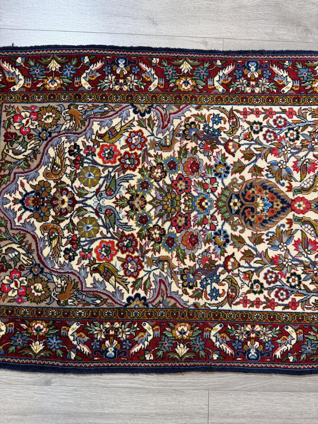 Feiner Ghom GEREINIGT Orientteppich Perserteppich Teppich  108 cm x 71 cm G0284