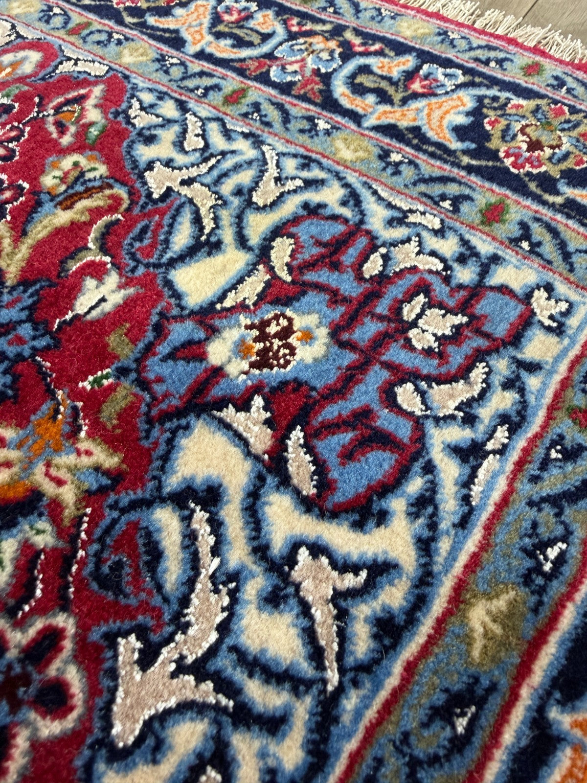 Isfahan mit SEIDE GEREINIGT Orientteppich Perserteppich 105 cm x 72 cm G0267