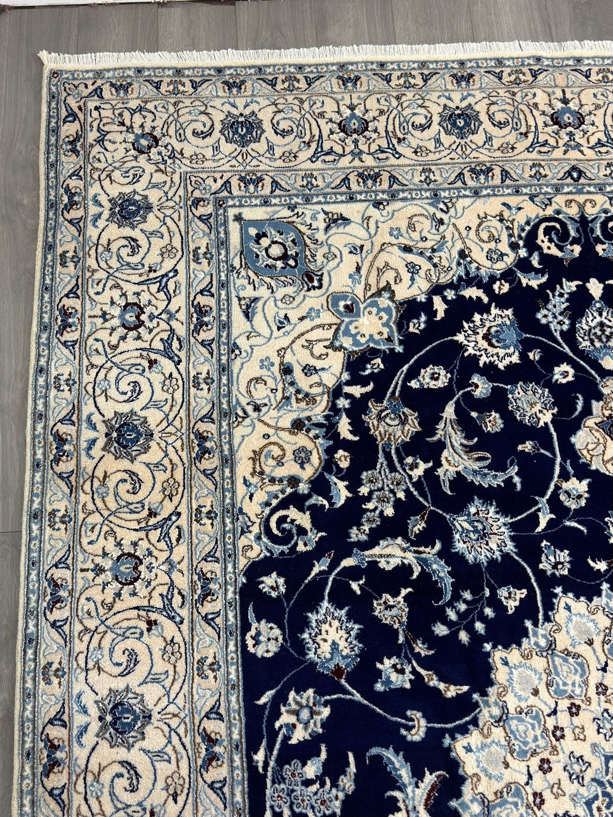 Nain Fein mit SEIDE GEREINIGT Orientteppich Perserteppich 337cmx243cm G0249