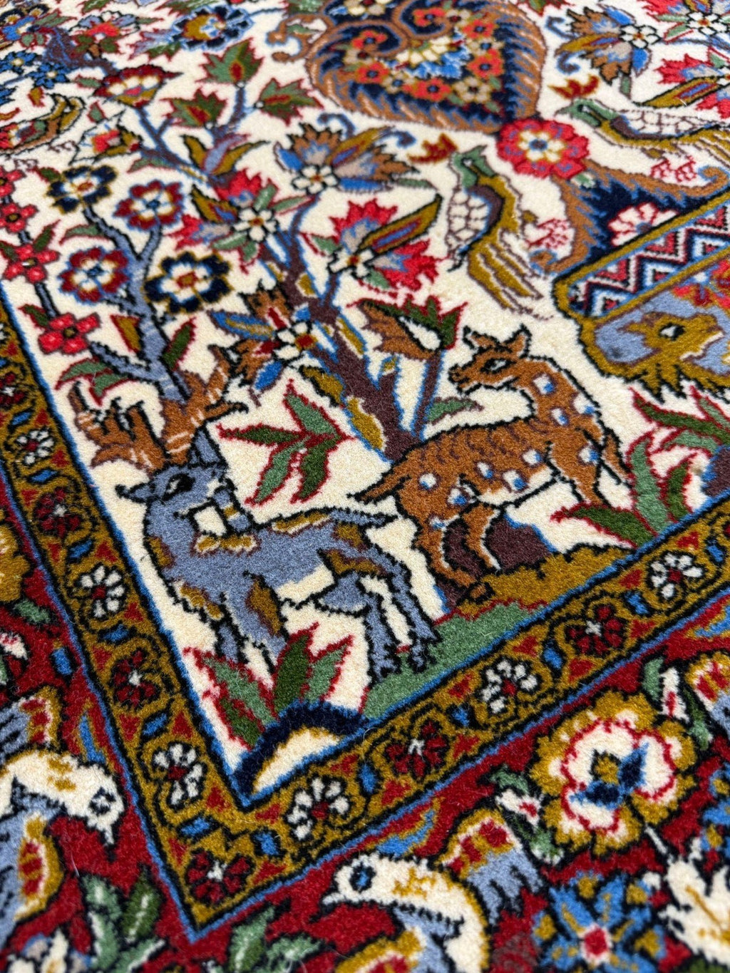 Feiner Ghom GEREINIGT Orientteppich Perserteppich Teppich  108 cm x 71 cm G0284