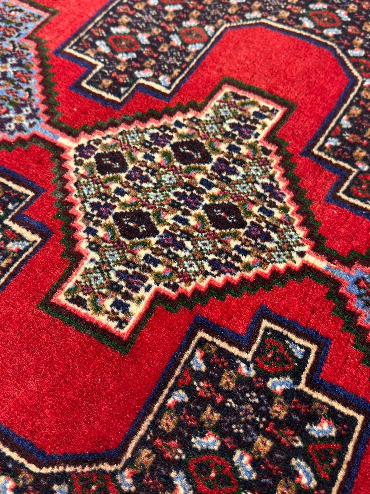 Schöner Senneh GEREINIGT Orientteppich Perserteppich 115cm x 75cm G0301